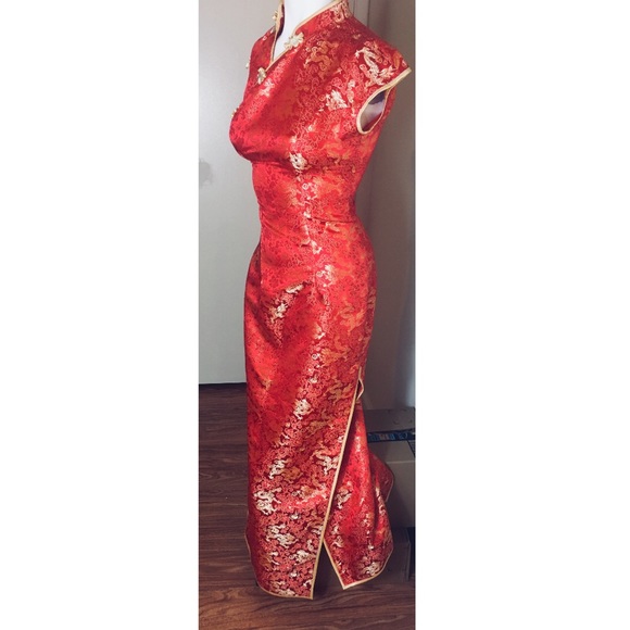China Gem Dresses Traditional Red And Gold Chinese Dress Dragons Xs Poshmark